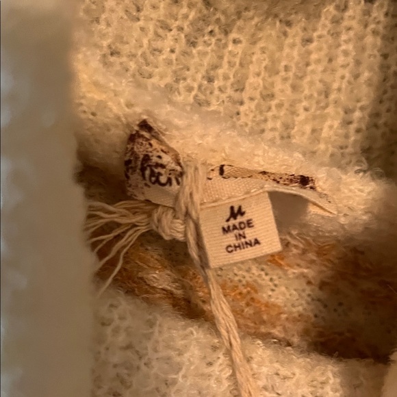 Hem & Thread Cream and Tan Cowl Neck Sweater - Picture 6 of 7